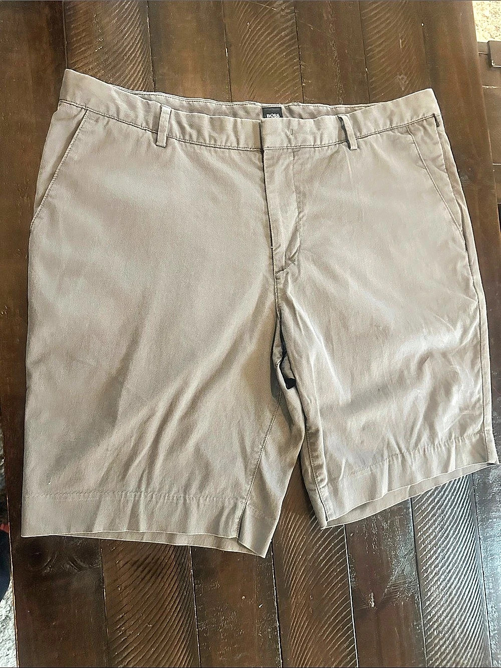 Hugo Boss Gray Flat Front Shorts